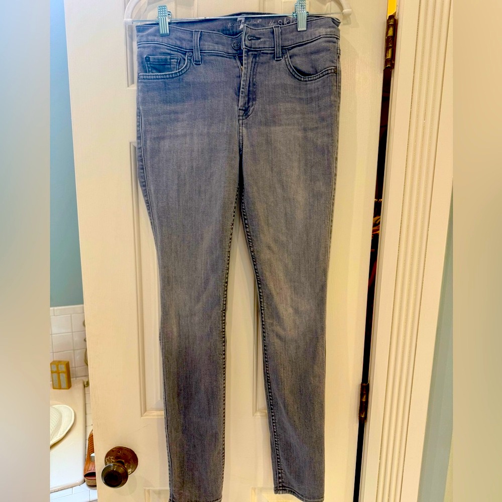 7 For All Mankind Women's Gray Skinny Jeans